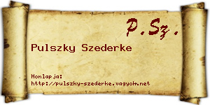 Pulszky Szederke névjegykártya